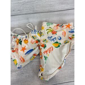 Old Navy Plus Size Cream Tropical Printed Matching 2pc Bikini Swimsuit Size 3X